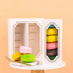 Tái chế Ngăn kéo Loại Hộp lưu trữ Hộp thực phẩm Hộp giấy Macaron trắng